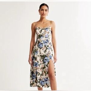Abercrombie & Fitch Camille Midi Dress | Cream Floral | NWT | Medium Tall